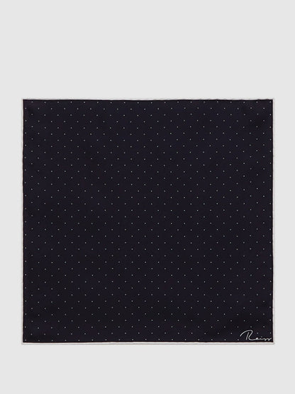 Polka Dot Silk Pocket Square in Navy | Reiss Men Premium