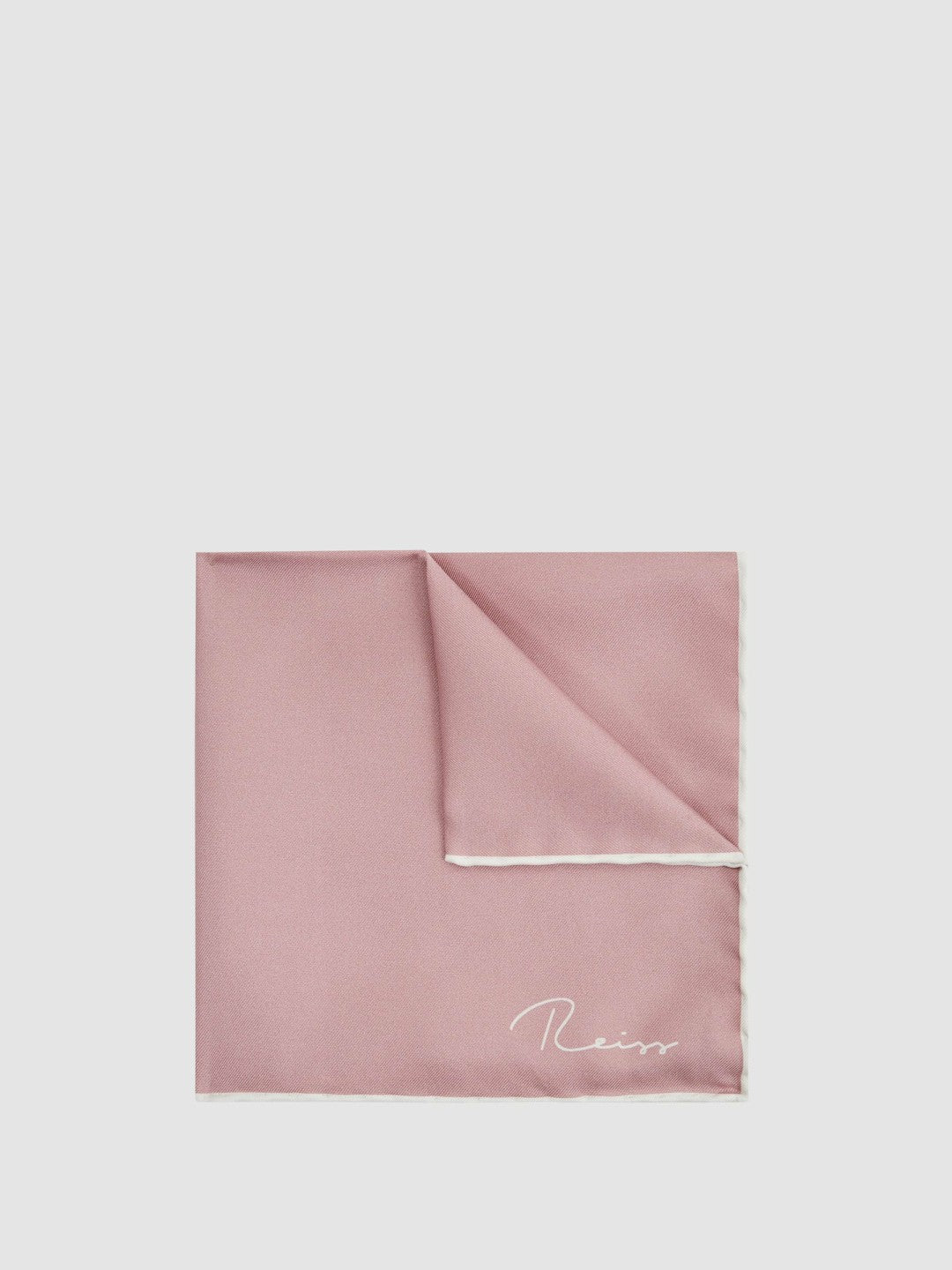 Plain Silk Pocket Square in Pink | Reiss Men Exclusive