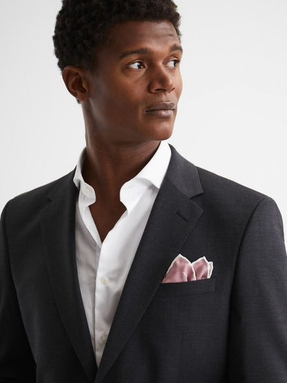 Plain Silk Pocket Square in Pink | Reiss Men Exclusive