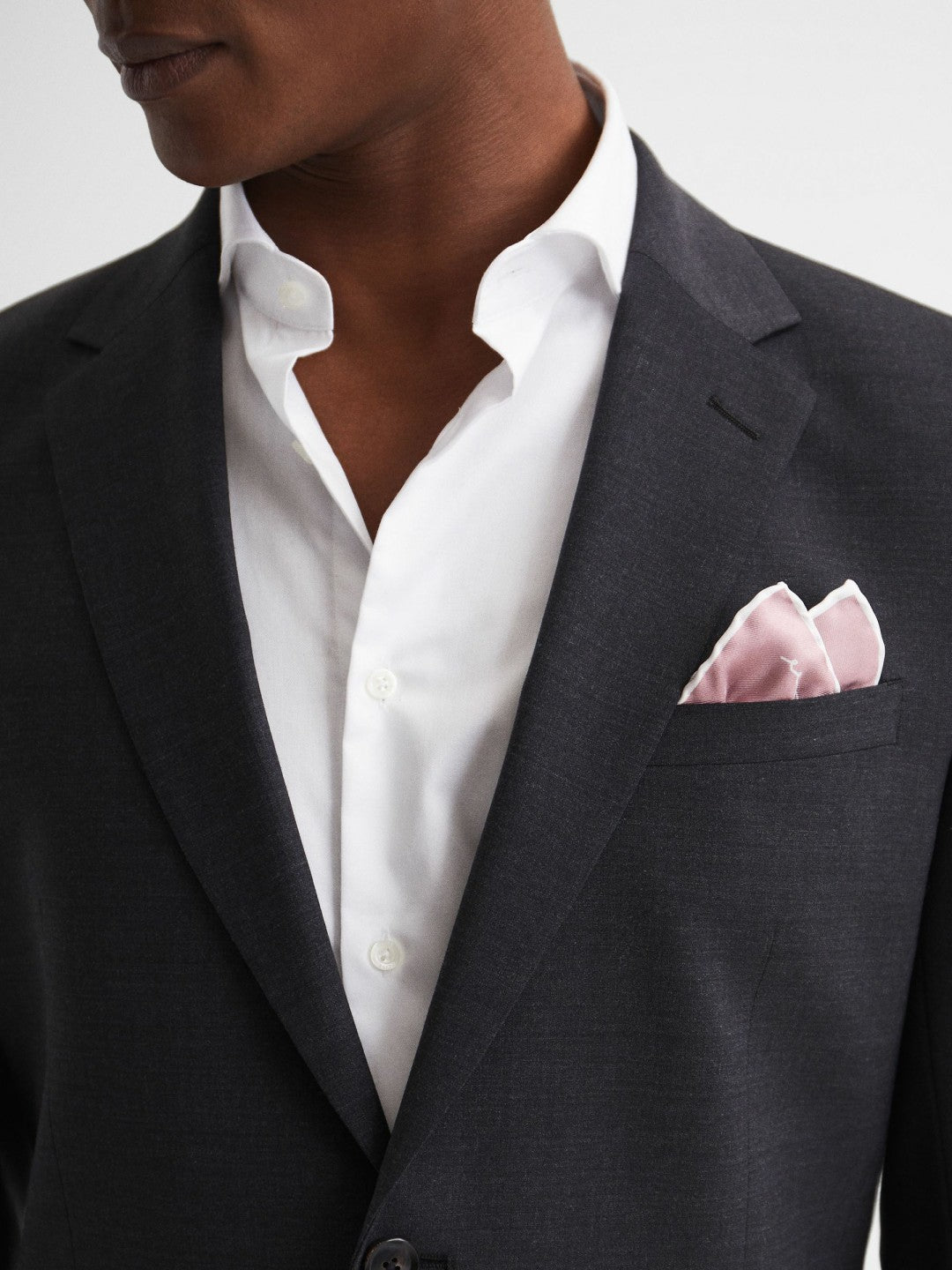 Plain Silk Pocket Square in Pink | Reiss Men Exclusive