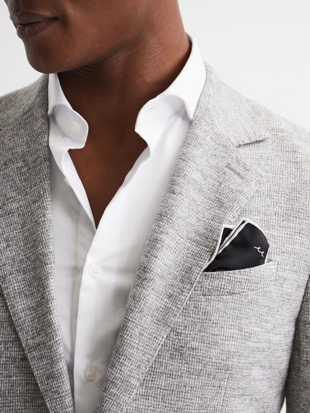 Plain Silk Pocket Square in Black | Reiss Men New