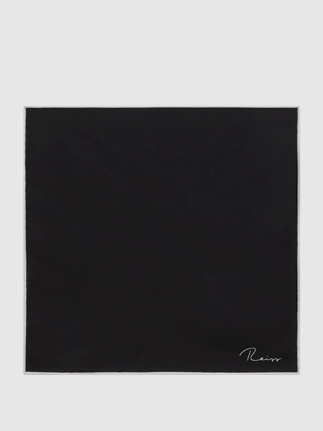 Plain Silk Pocket Square in Black | Reiss Men New