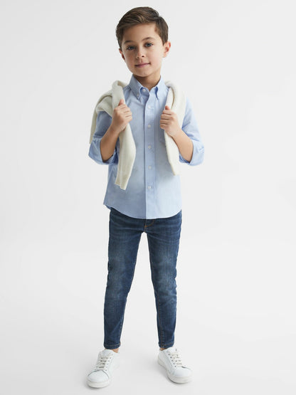 4-9 yrs Button Down Oxford Shirt in Soft Blue | Reiss Children & Baby Premium