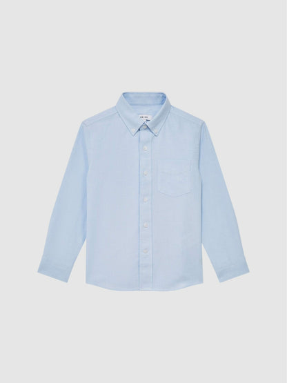 4-9 yrs Button Down Oxford Shirt in Soft Blue | Reiss Children & Baby Premium