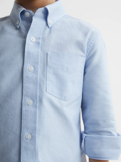 4-9 yrs Button Down Oxford Shirt in Soft Blue | Reiss Children & Baby Premium