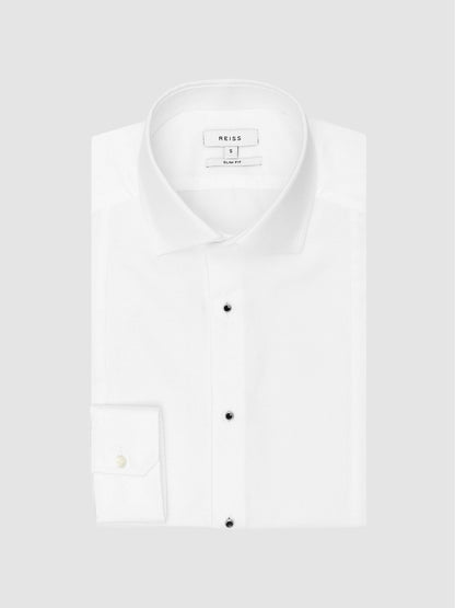 Slim Fit Dinner Shirt in White | Reiss Men Premium