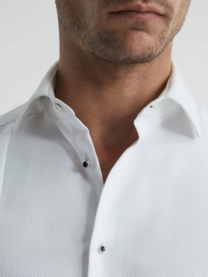 Slim Fit Dinner Shirt in White | Reiss Men Premium