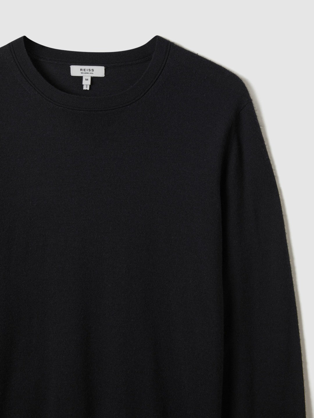 Merino Wool Crew Neck Jumper in Navy | Reiss Men Featured