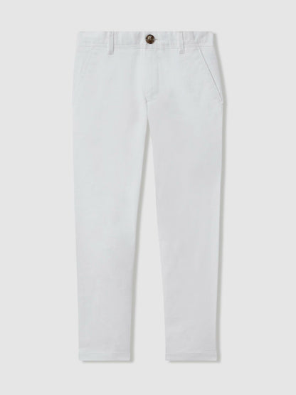 9-14 yrs Slim Fit Casual Chinos in White | Reiss Children & Baby Popular