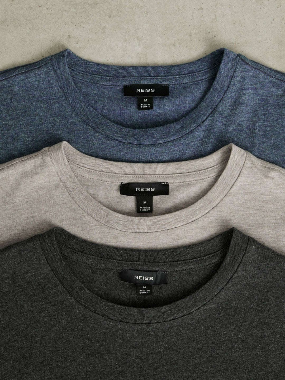 Cotton-Jersey Crew-Neck T-shirts 3 Pack in Multi Melange | Reiss Men Trending