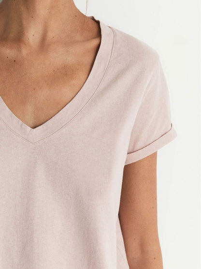 Cotton-Jersey V-Neck T-Shirt in Light Pink | Reiss Women Recommended