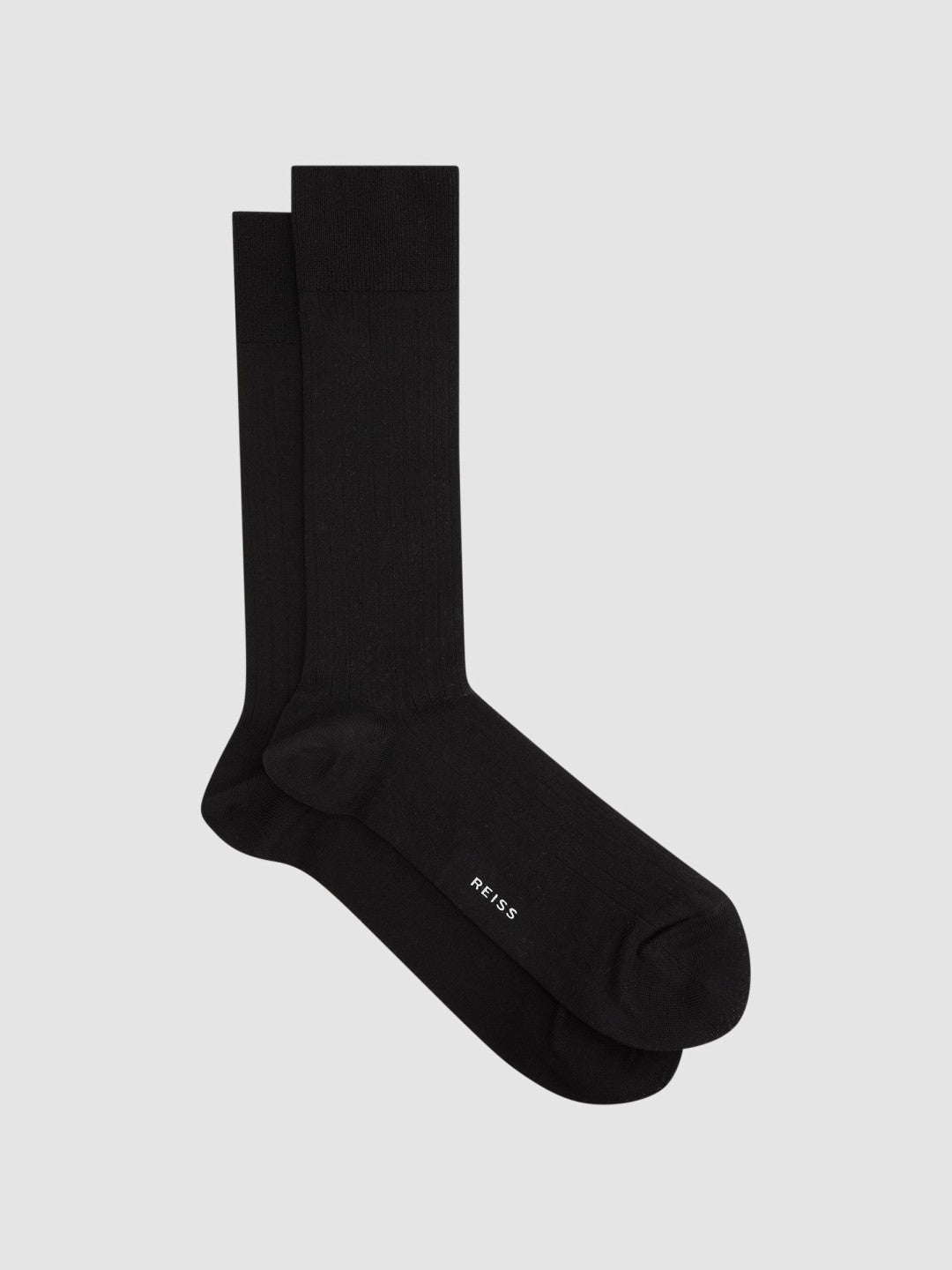 Ribbed Socks in Black | Reiss Men Exclusive