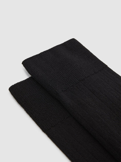 Ribbed Socks in Black | Reiss Men Exclusive