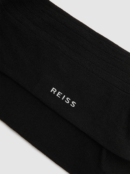 Ribbed Socks in Black | Reiss Men Exclusive