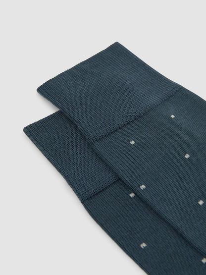 Polka Dot Socks in Airforce Blue | Reiss Men Recommended