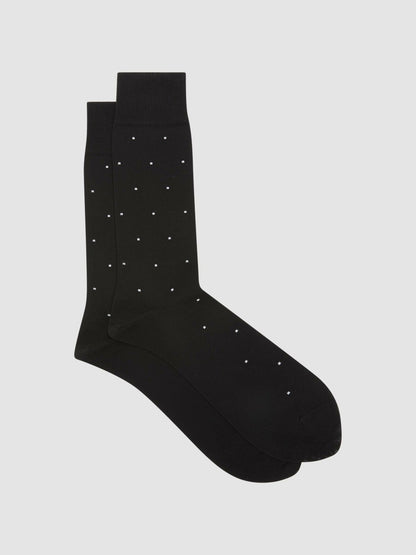 Polka Dot Socks in Black | Reiss Men Trending