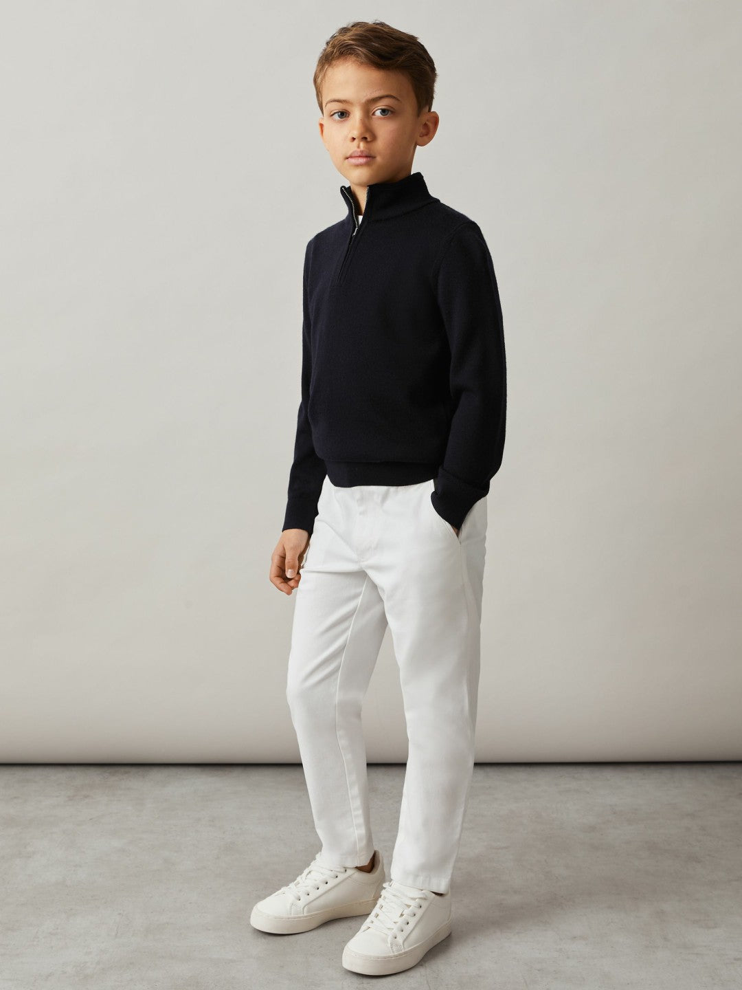 3-9 yrs Slim Fit Casual Chinos in White | Reiss Children & Baby New