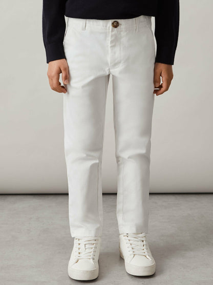 3-9 yrs Slim Fit Casual Chinos in White | Reiss Children & Baby New
