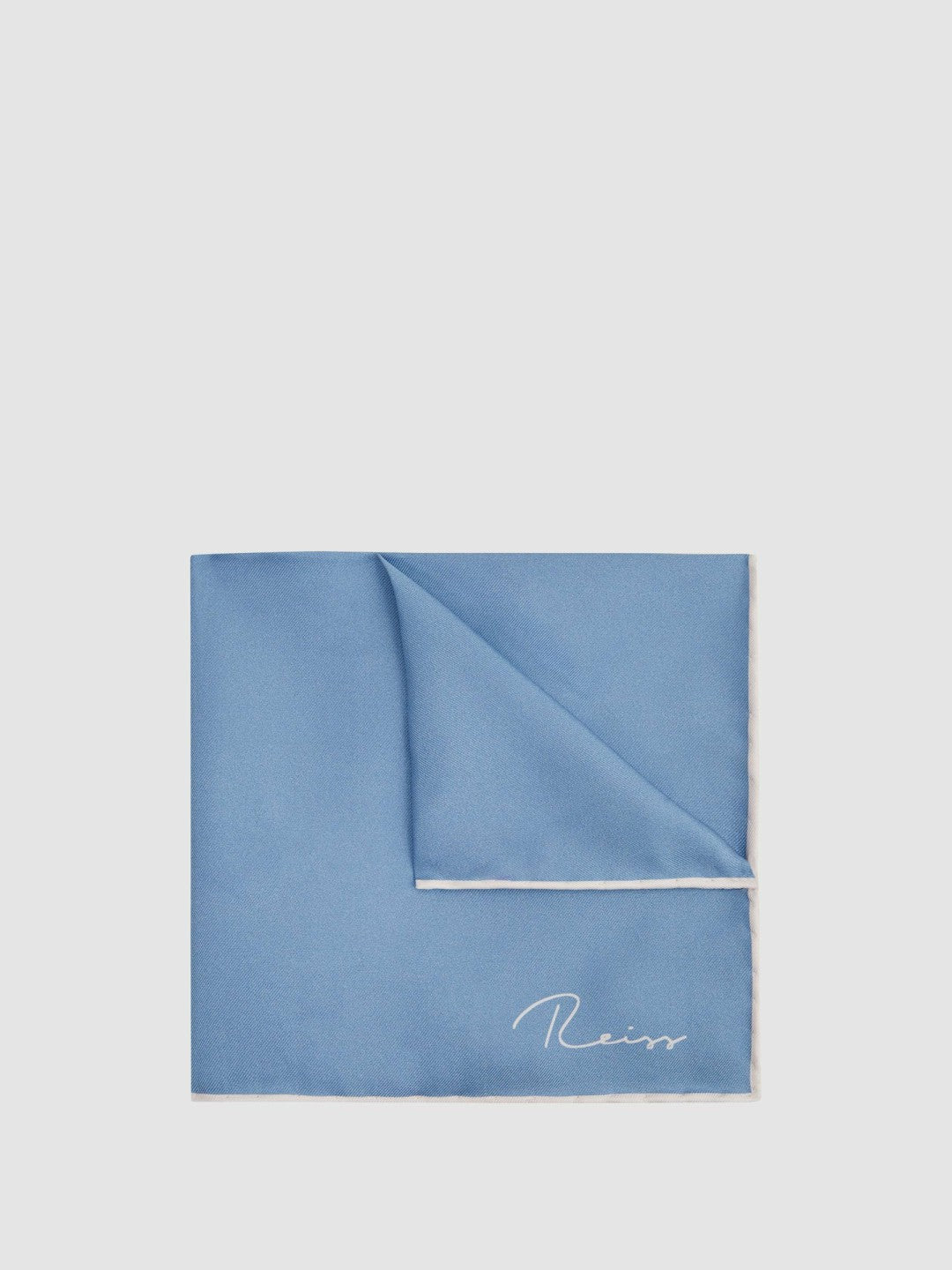 Plain Silk Pocket Square in Airforce Blue | Reiss Men Premium