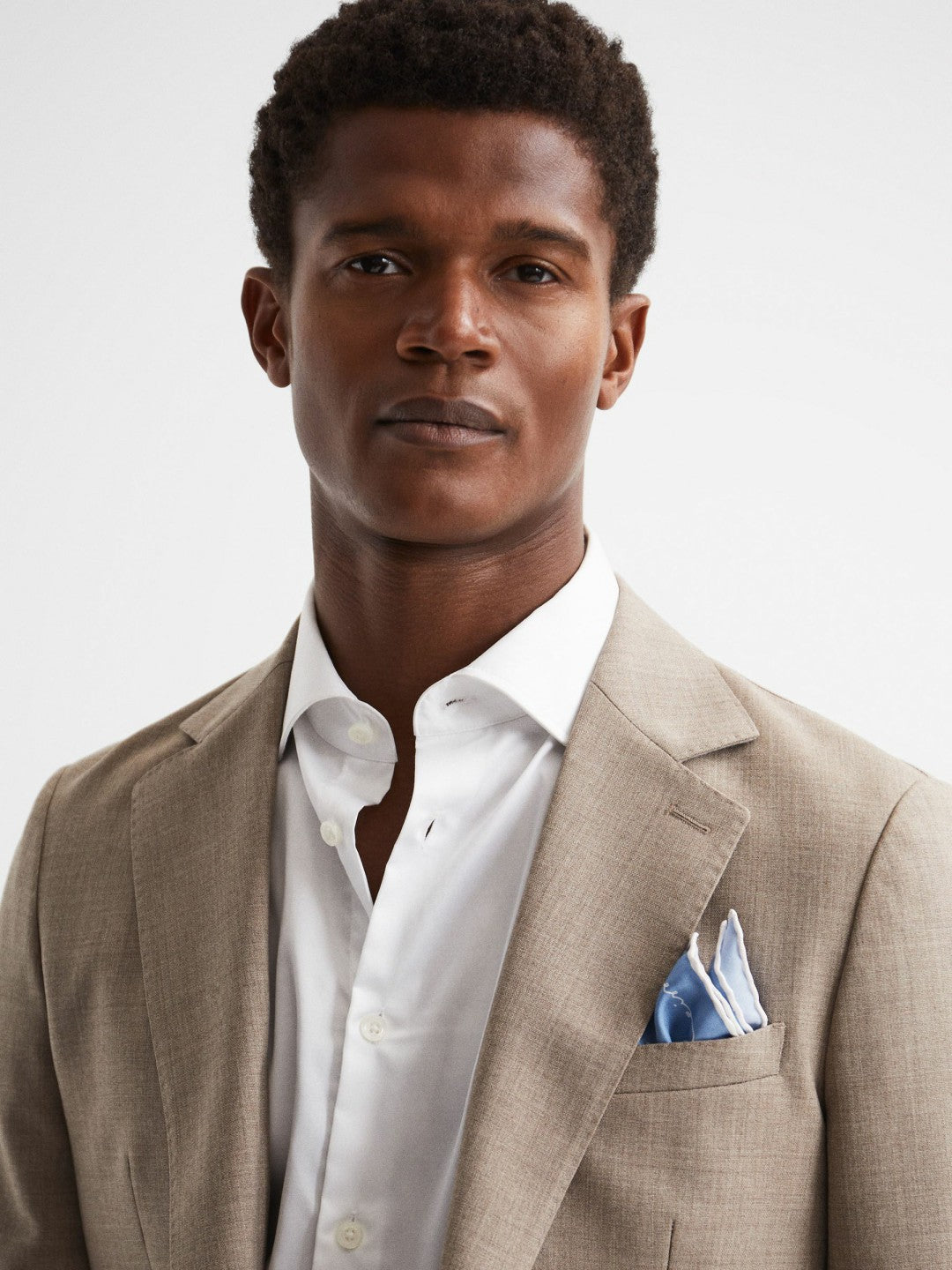 Plain Silk Pocket Square in Airforce Blue | Reiss Men Premium