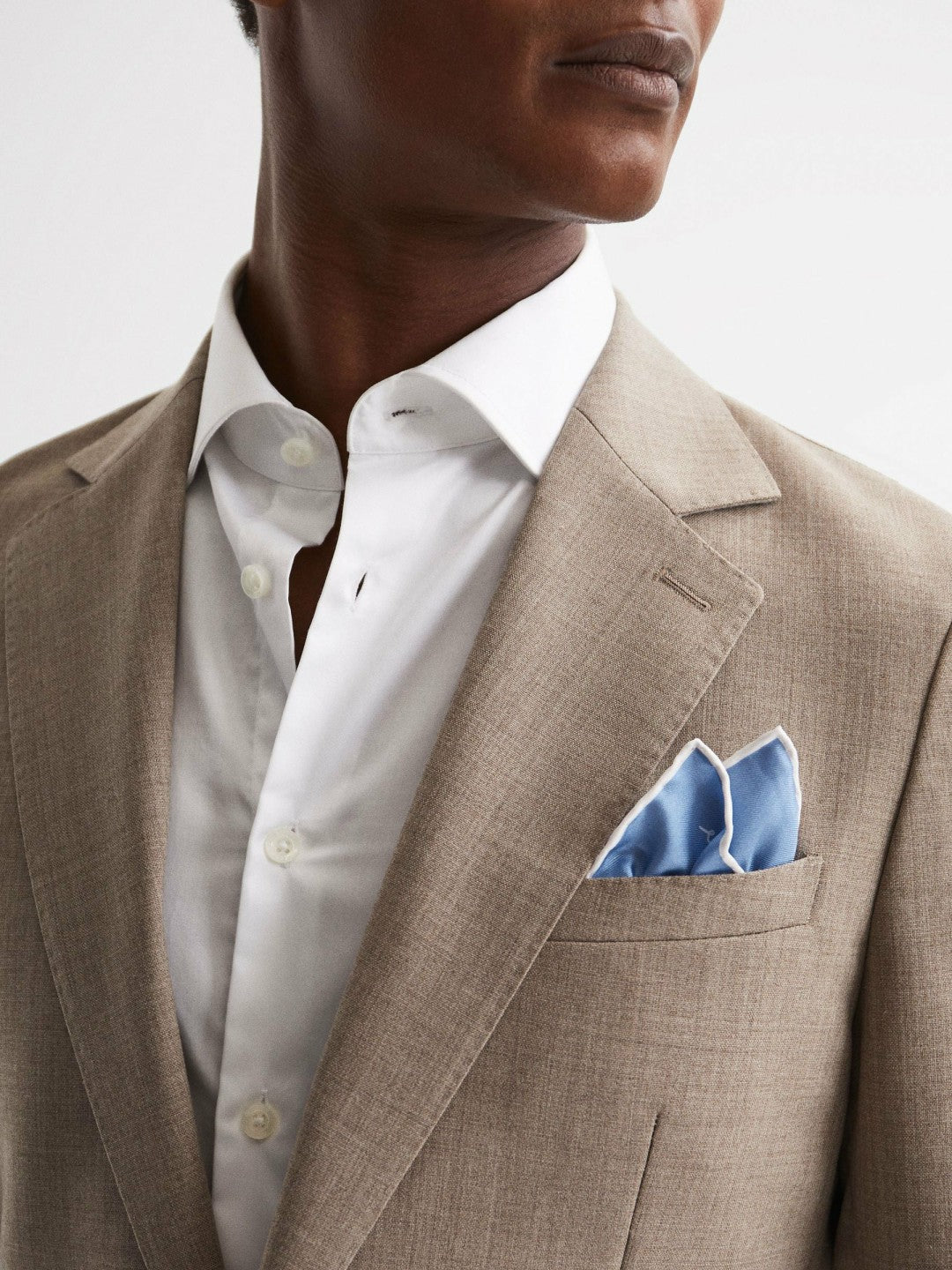 Plain Silk Pocket Square in Airforce Blue | Reiss Men Premium
