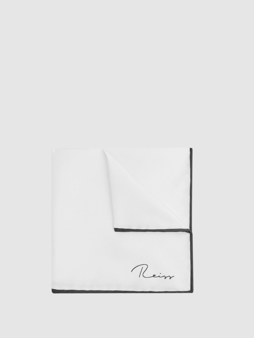 Plain Silk Pocket Square in White | Reiss Men Premium