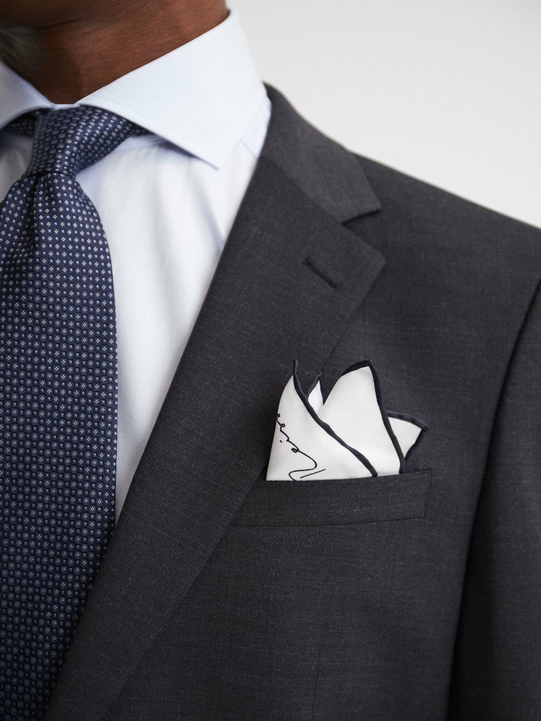 Plain Silk Pocket Square in White | Reiss Men Premium