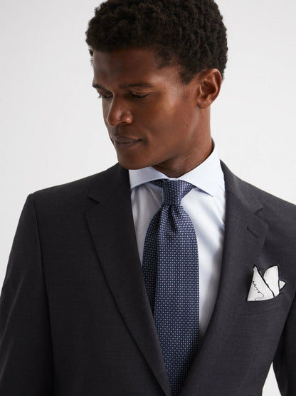 Plain Silk Pocket Square in White | Reiss Men Premium