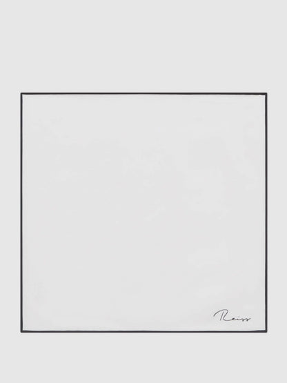 Plain Silk Pocket Square in White | Reiss Men Premium
