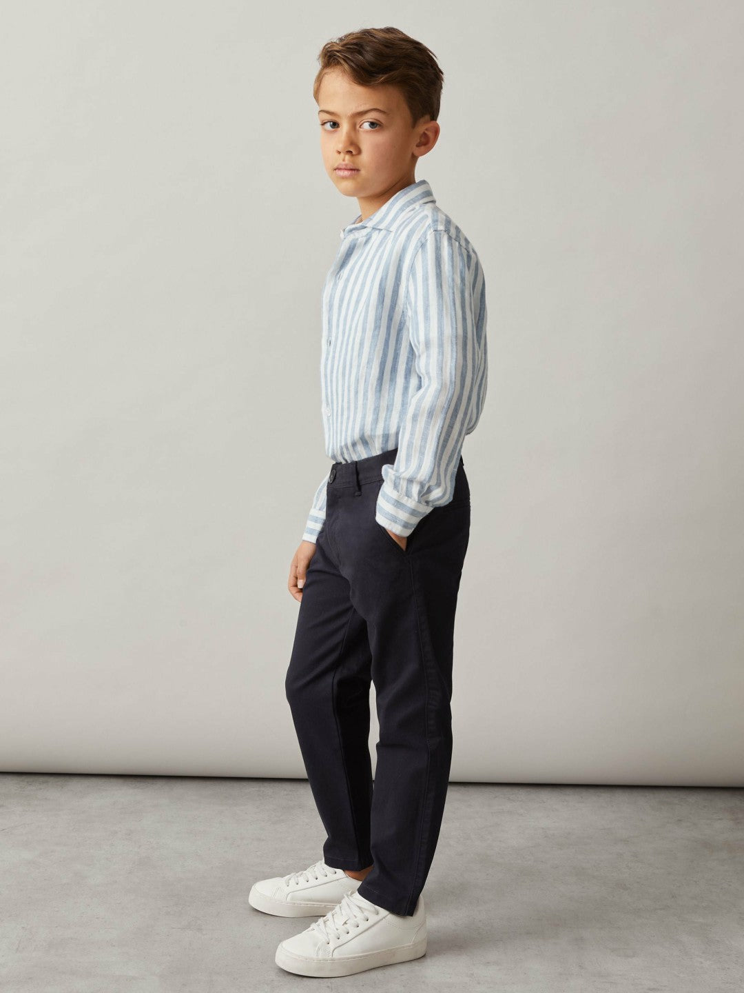 9-14 yrs Slim Fit Casual Chinos in Navy | Reiss Children & Baby Premium