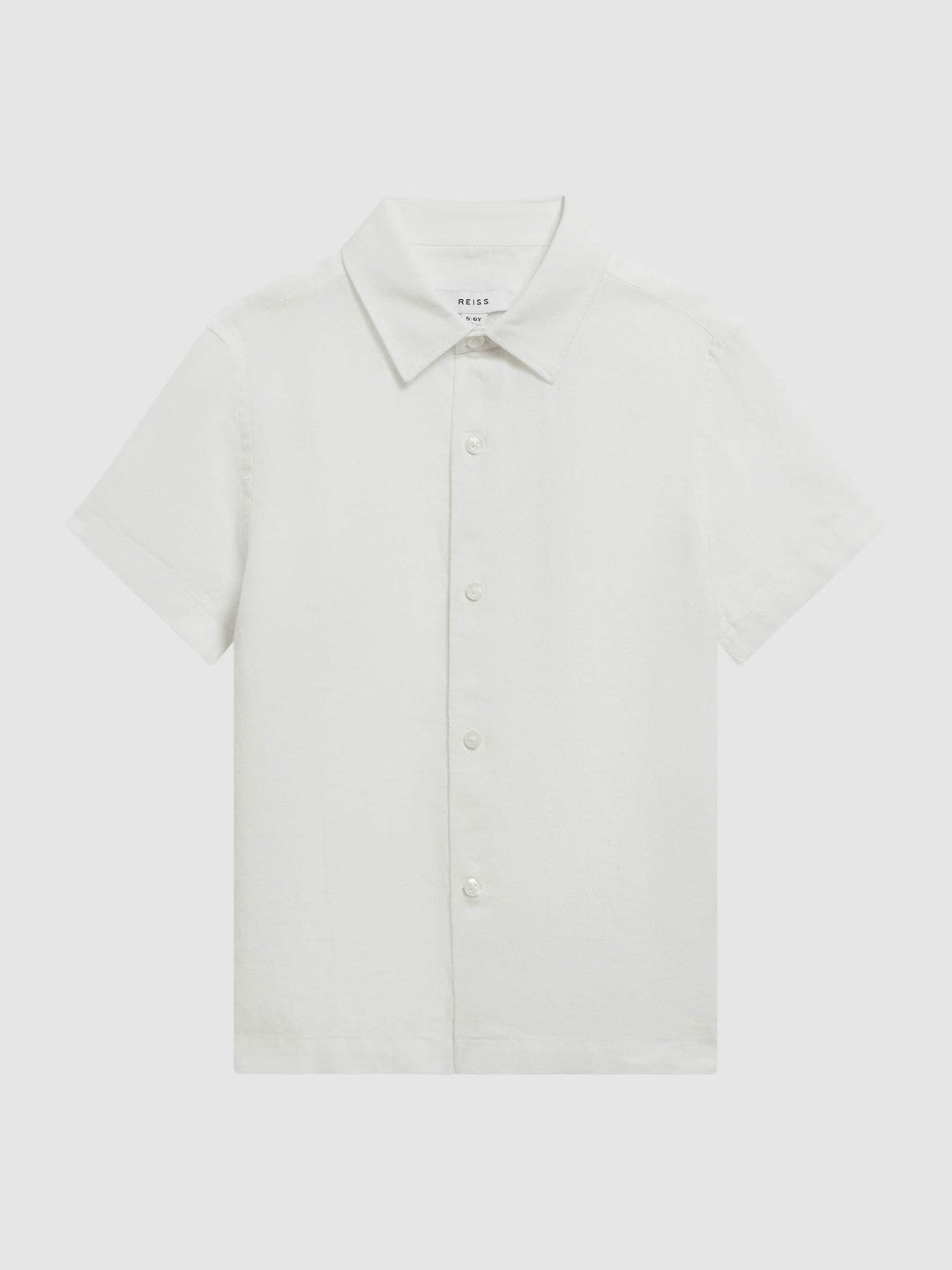 3-9 yrs Short Sleeve Linen Shirt in White | Reiss Children & Baby Premium