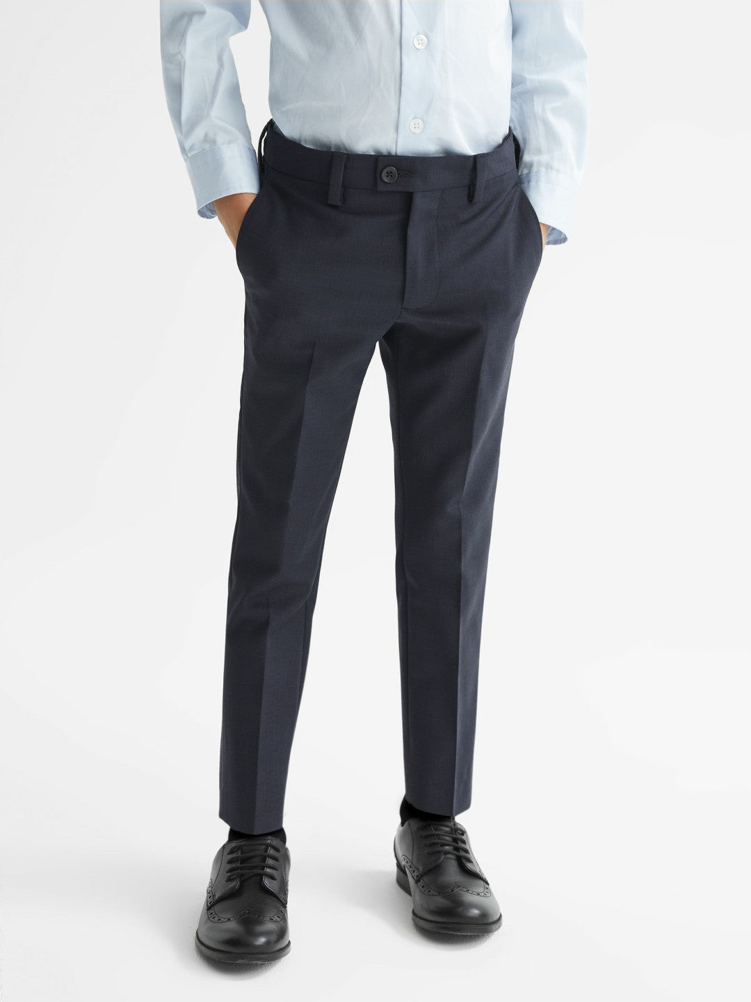 4-9 yrs Wool-Blend Suit Trousers in Navy | Reiss Children & Baby Trending