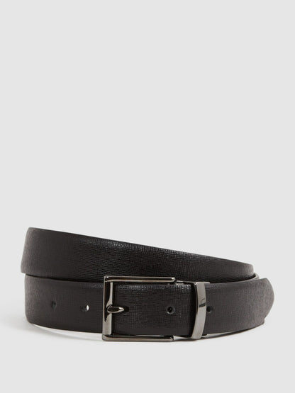 Reversible Leather Belt in Black/Brown | Reiss Men New
