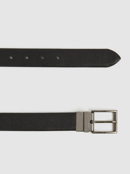 Reversible Leather Belt in Black/Brown | Reiss Men New