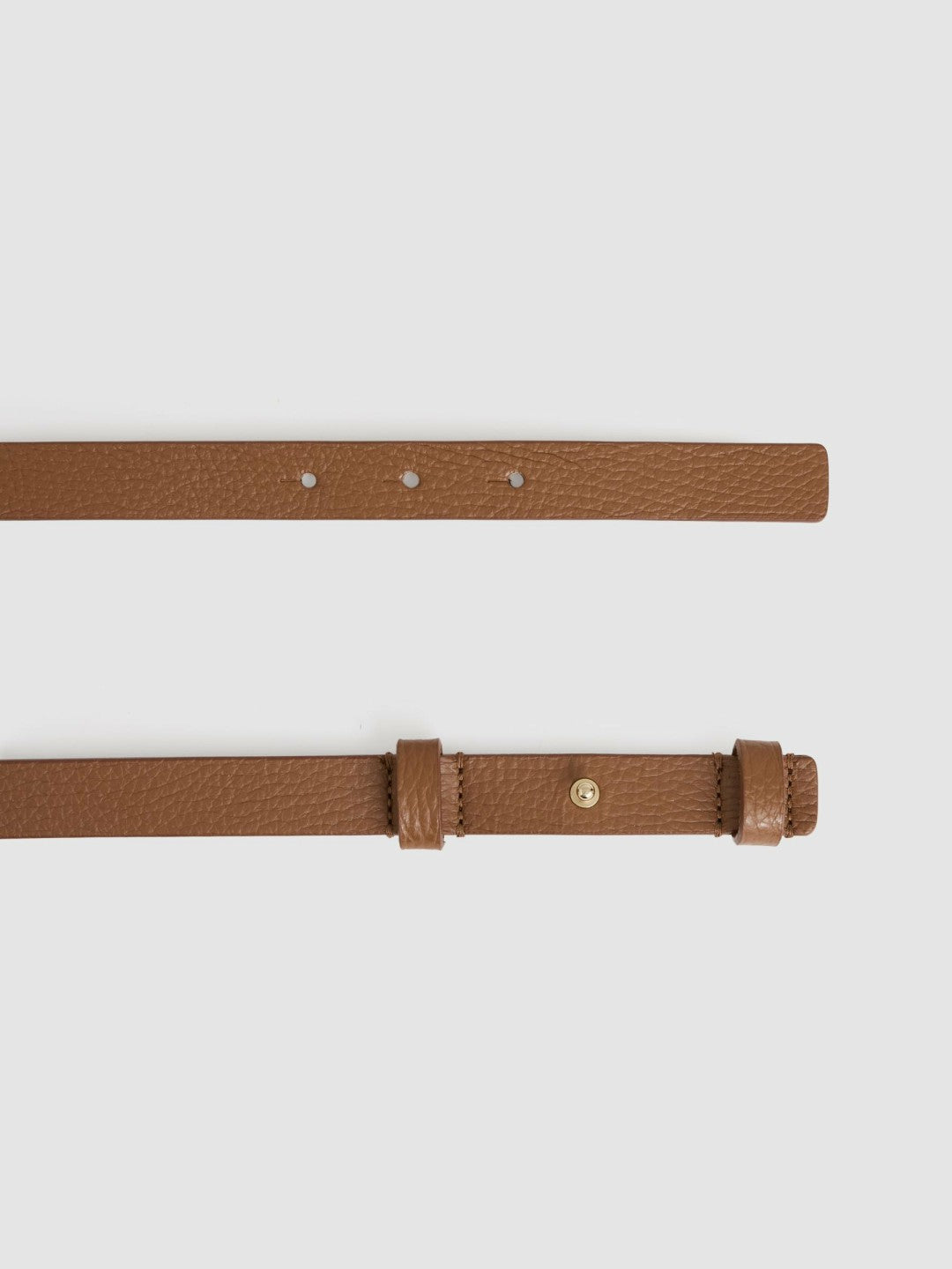 Leather Square Hinge Belt in Tan | Reiss Women New