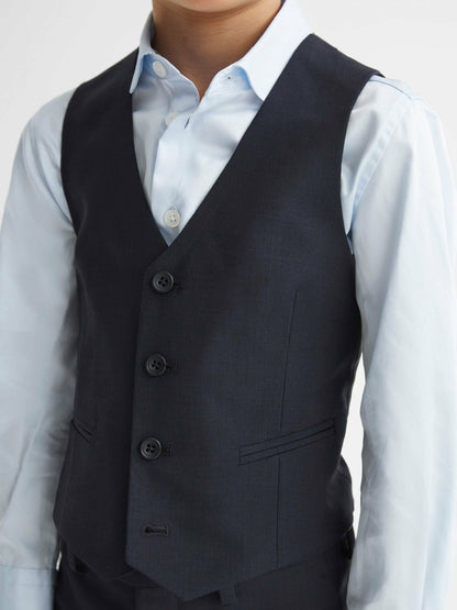 4-9 yrs Modern Fit Waistcoat in Navy | Reiss Children & Baby Recommended