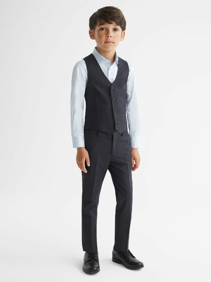 4-9 yrs Modern Fit Waistcoat in Navy | Reiss Children & Baby Recommended