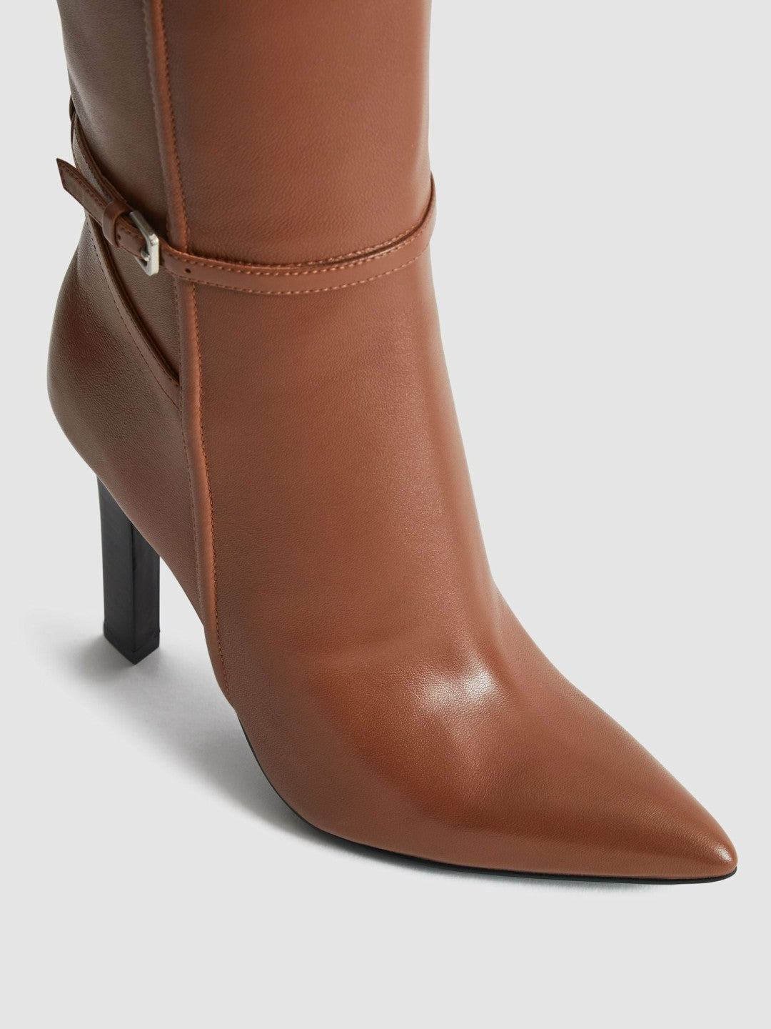 Leather Knee High Boots in Tan | Reiss Women Recommended