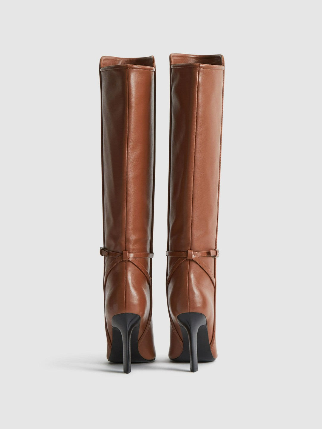 Leather Knee High Boots in Tan | Reiss Women Recommended
