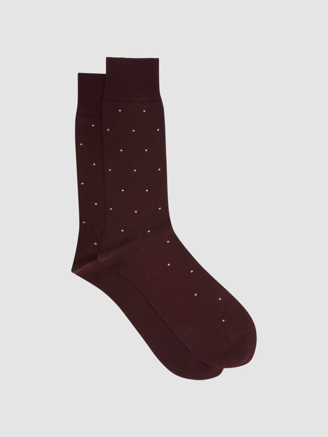 Polka Dot Socks in Bordeaux | Reiss Men Popular
