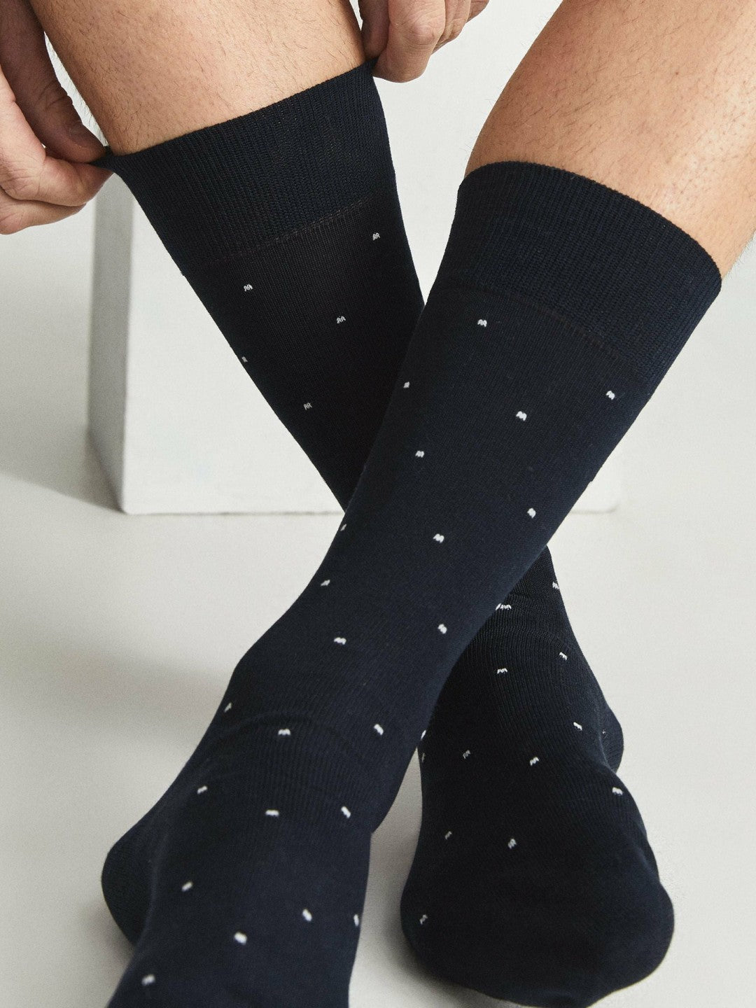 Polka Dot Socks in Navy | Reiss Men New