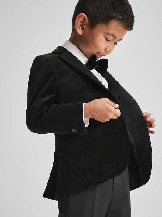 4-9 yrs Single Breasted Velvet Blazer in Black | Reiss Children & Baby Popular