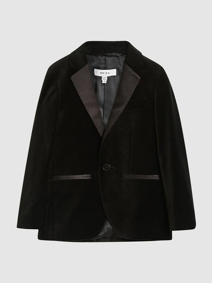 4-9 yrs Single Breasted Velvet Blazer in Black | Reiss Children & Baby Popular