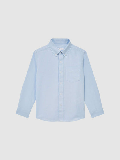 3-9 yrs Button Down Oxford Shirt in Soft Blue | Reiss Children & Baby Premium