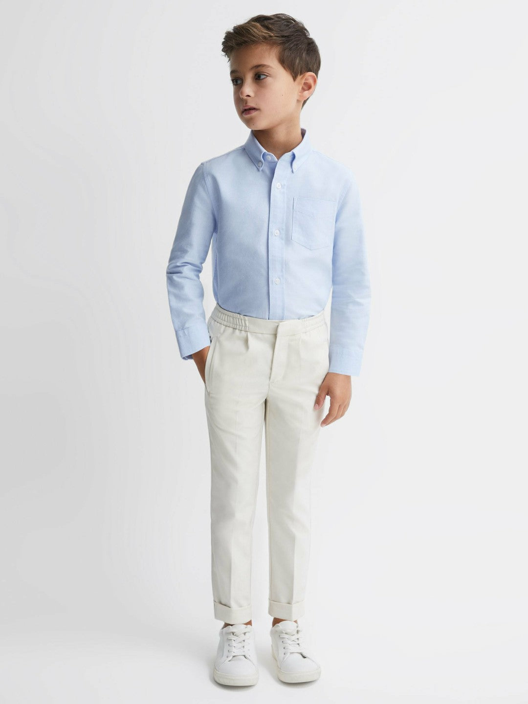3-9 yrs Button Down Oxford Shirt in Soft Blue | Reiss Children & Baby Premium