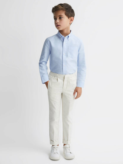 3-9 yrs Button Down Oxford Shirt in Soft Blue | Reiss Children & Baby Premium