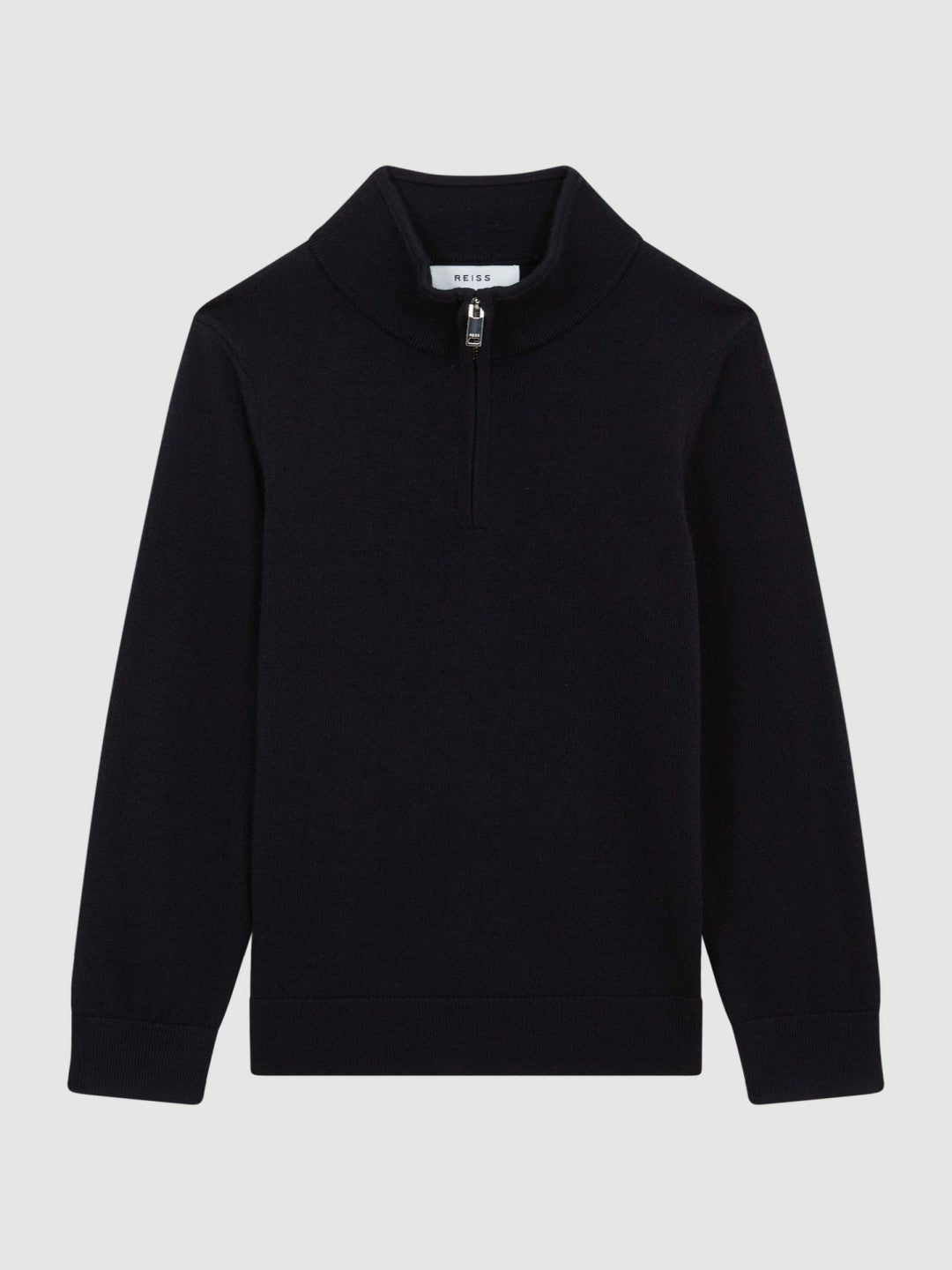 9-14 yrs Merino Wool Zip-Neck Jumper in Navy | Reiss Children & Baby Popular