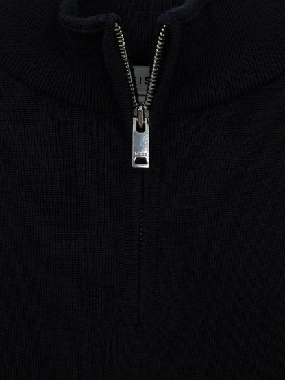 9-14 yrs Merino Wool Zip-Neck Jumper in Navy | Reiss Children & Baby Popular