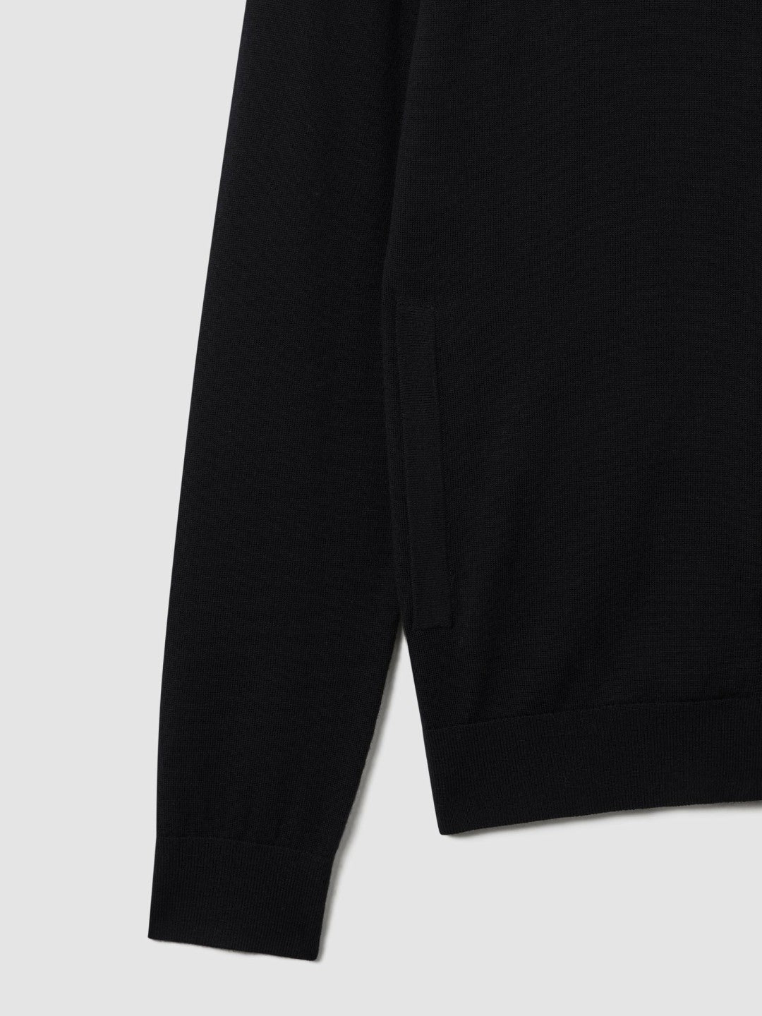 Merino Wool Zip-Through Cardigan in Black | Reiss Men Signature
