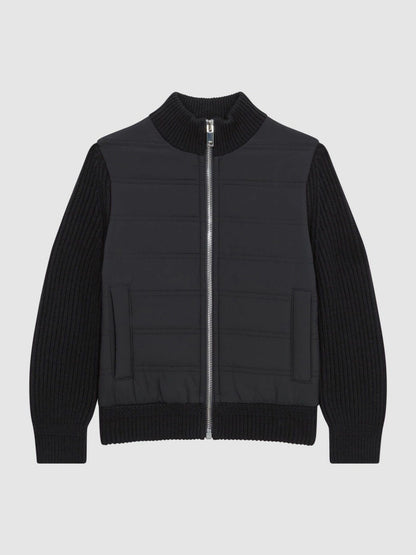3-9 yrs Hybrid Zip Through Quilted Jacket in Navy | Reiss Children & Baby Recommended